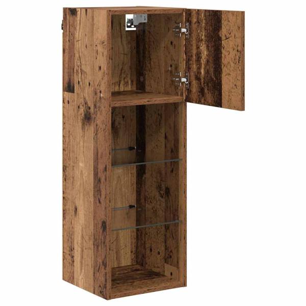 Wandmontierter TV Schrank Altholz 30,5 x 30 x 90 cm