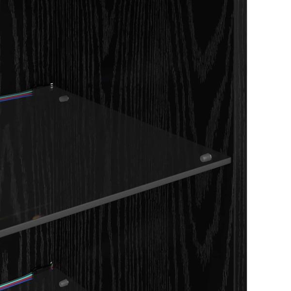 Wandmontierter TV Schrank Wandmontiert Schwarz Eichen-Optik