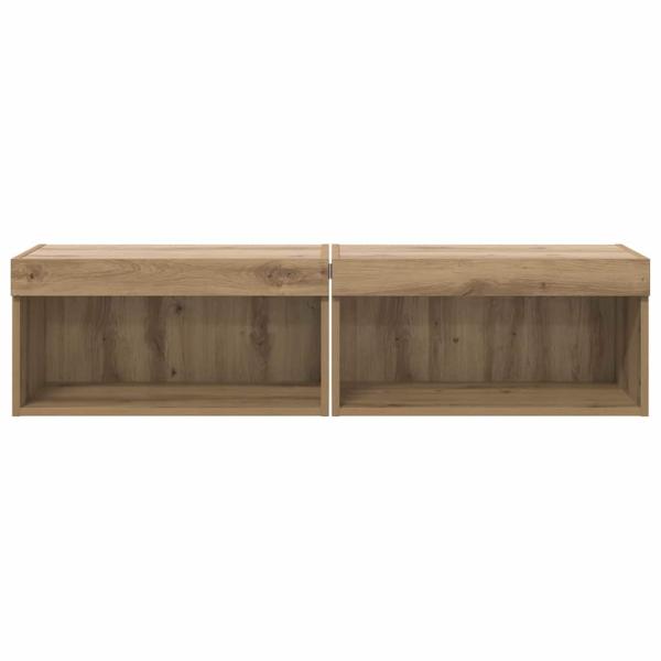 Fernsehtische 2 pcs Artisan-Eiche 60 x 30 x 30 cm Holzwerkstoff