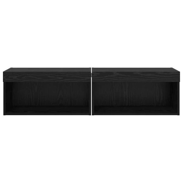 Fernsehtische 2 pcs Schwarz Eichen-Optik 60 x 30 x 30 cm