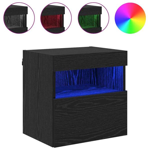 TV-Wandregale 2 pcs Schwarz Eichen-Optik 40 x 30 x 40 cm