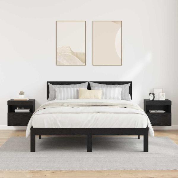 TV-Wandregale 2 pcs Schwarz Eichen-Optik 40 x 30 x 40 cm