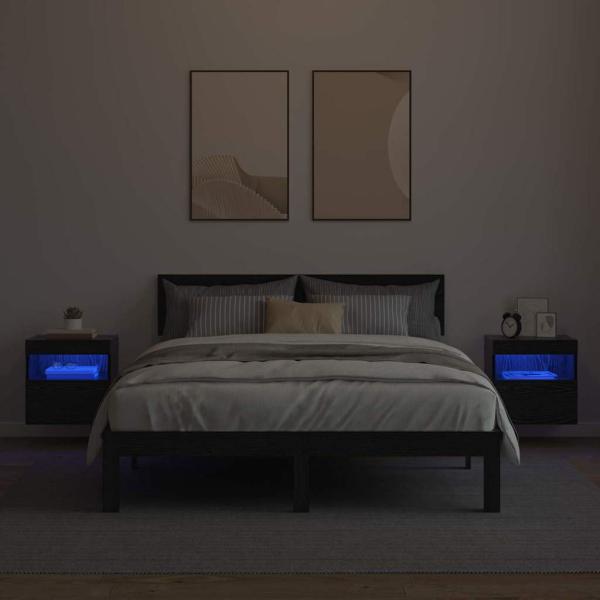 TV-Wandregale 2 pcs Schwarz Eichen-Optik 40 x 30 x 40 cm