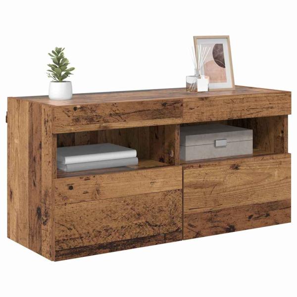 TV-Wandregal Wandmontiert Altholz 80 x 30 x 40 cm Holzwerkstoff