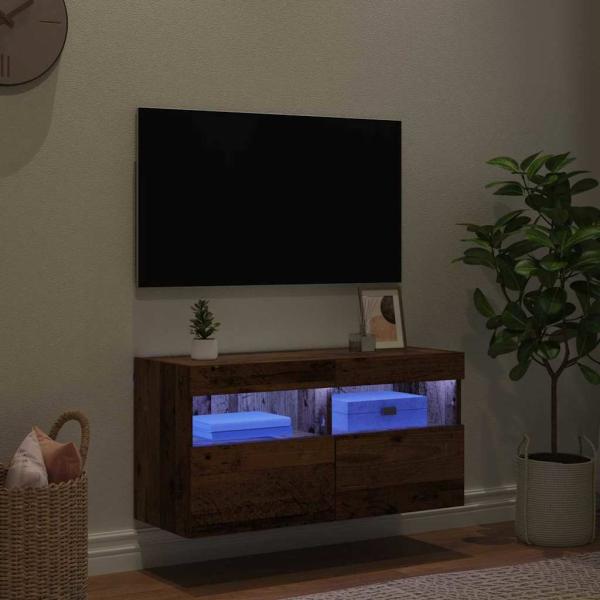 TV-Wandregal Wandmontiert Altholz 80 x 30 x 40 cm Holzwerkstoff