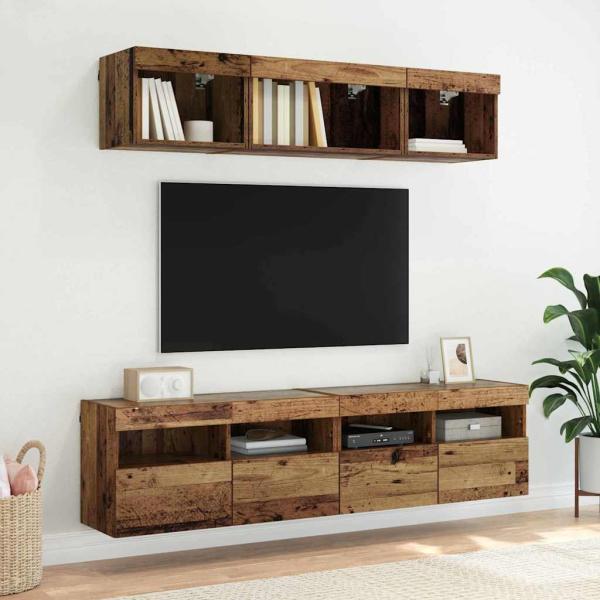 TV-Wandregal Wandmontiert Altholz 80 x 30 x 40 cm Holzwerkstoff