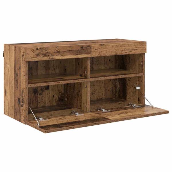 TV-Wandregal Wandmontiert Altholz 80 x 30 x 40 cm Holzwerkstoff