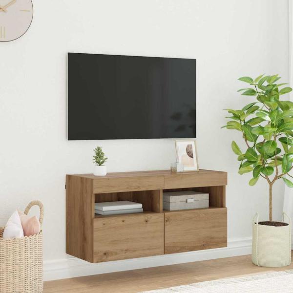 ARDEBO.de - TV-Wandregal Artisan-Eiche 80 x 30 x 40 cm Holzwerkstoff