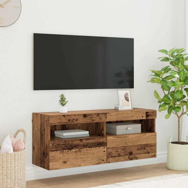 ARDEBO.de - TV-Wandregal Altholz 100 x 30 x 40 cm Holzwerkstoff