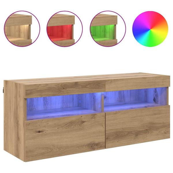 TV-Wandregal Artisan-Eiche 100 x 30 x 40 cm Holzwerkstoff