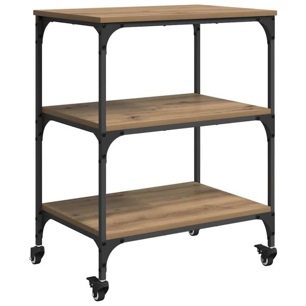 Küchentrolley Artisan-Eiche 60 x 41 x 76 cm Holzwerkstoff