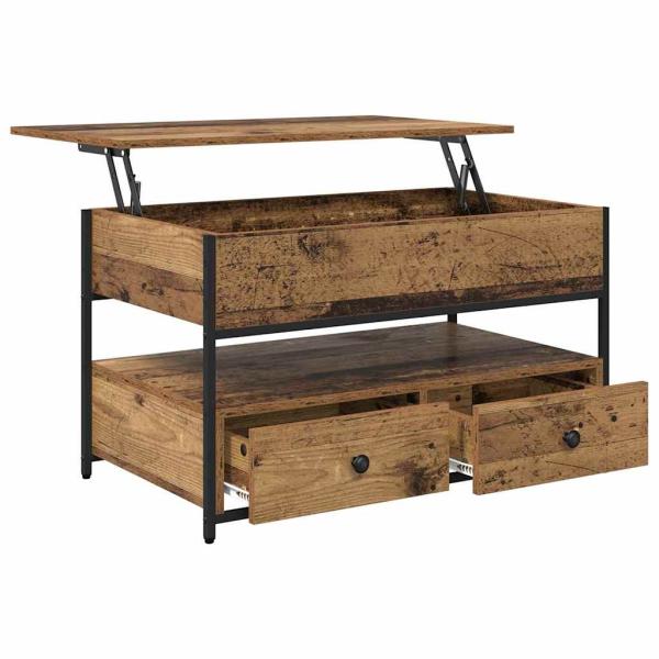 Couchtisch mit Schubladen Altholz 85 x 50 x 50 cm Holzwerkstoff