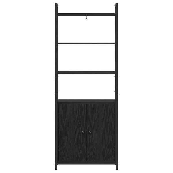 Bücherregal Schwarz Eichen-Optik 60 x 24 x 161 cm Holzwerkstoff