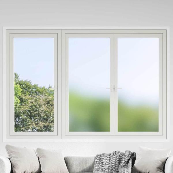 ARDEBO.de - Statisches Fensterfolie Frostiges Grau 60 x 500 cm PVC