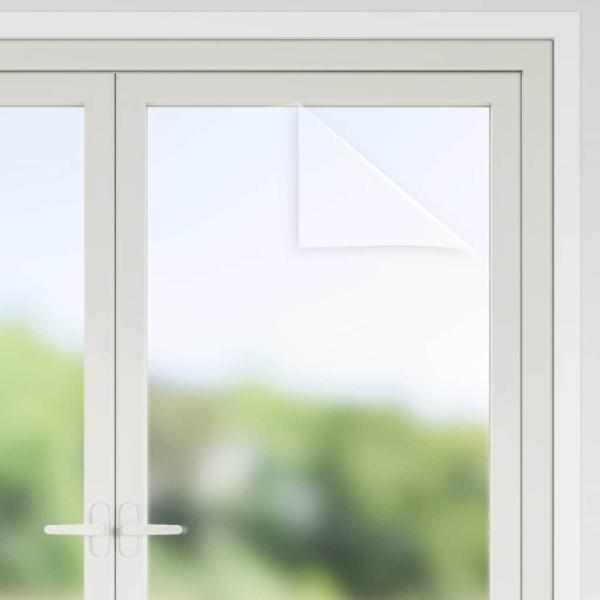 Statisches Fensterfolie Frostiges Grau 90 x 500 cm PVC