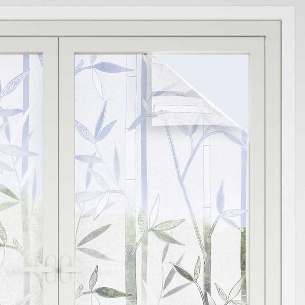 Statisches Fensterfolie Bambus-Muster 90 x 500 cm PVC