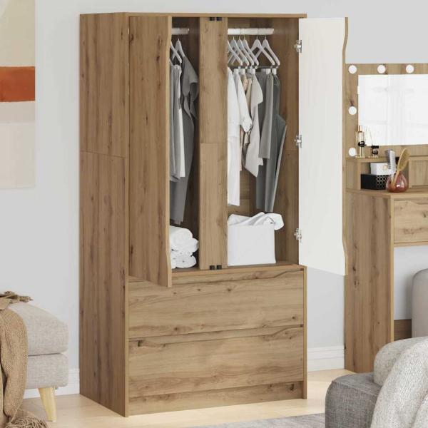 Badezimmerschrank mit Speicher Artisan-Eiche 79,5 x 49 x 156 cm