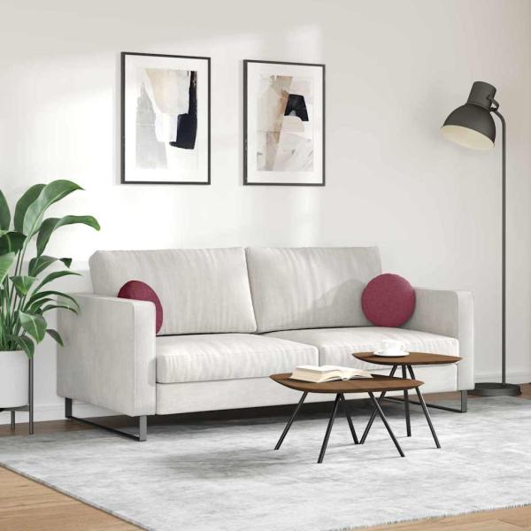 Sitzkissen 2 pcs Weinrot Ø30 x 13 cm Stoff