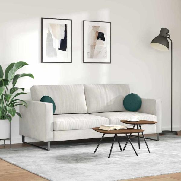 Sitzkissen 2 pcs Dunkelgrün Ø30 x 13 cm Stoff