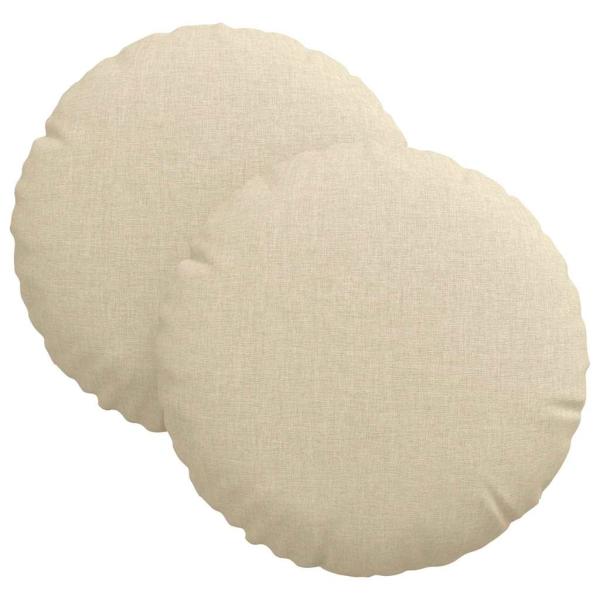 Sitzkissen 2 pcs Creme Ø30 x 13 cm Stoff