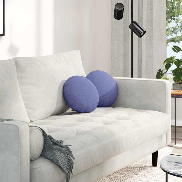 ARDEBO.de - Sitzkissen 2 pcs Jeans blau Ø30 x 13 cm Stoff