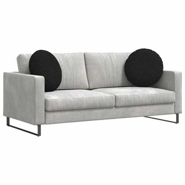 Sitzkissen 2 pcs Schwarz Ø50 x 19 cm Stoff