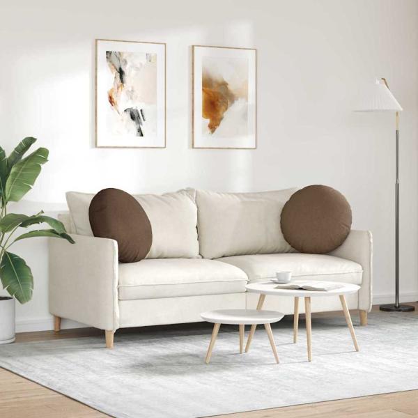 Sitzkissen 2 pcs Braun Ø50 x 19 cm Stoff