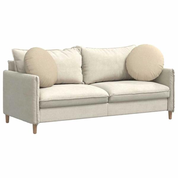 Sitzkissen 2 pcs Creme Ø50 x 19 cm Stoff