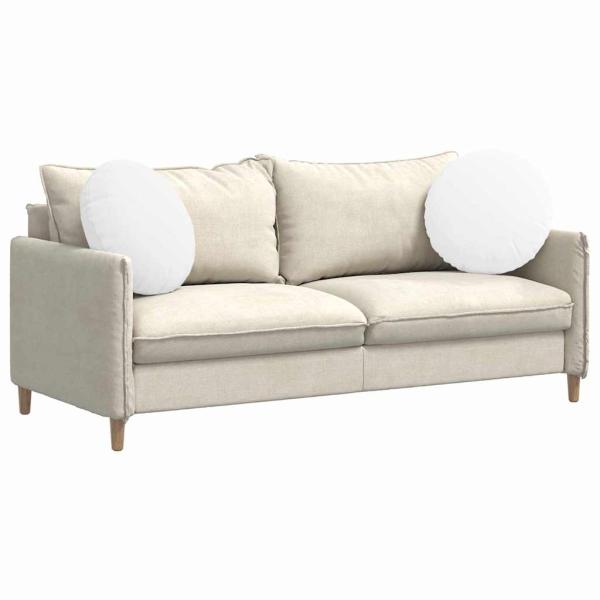 Sitzkissen 2 pcs Weiß Ø50 x 19 cm Stoff