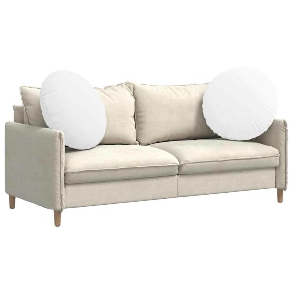 Sitzkissen 2 pcs Weiß Ø60 x 21 cm Stoff