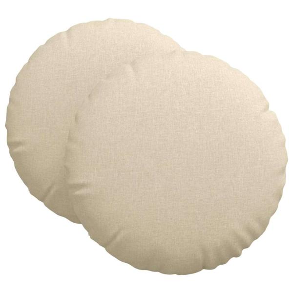 Sitzkissen 2 pcs Creme Ø80 x 29 cm Stoff