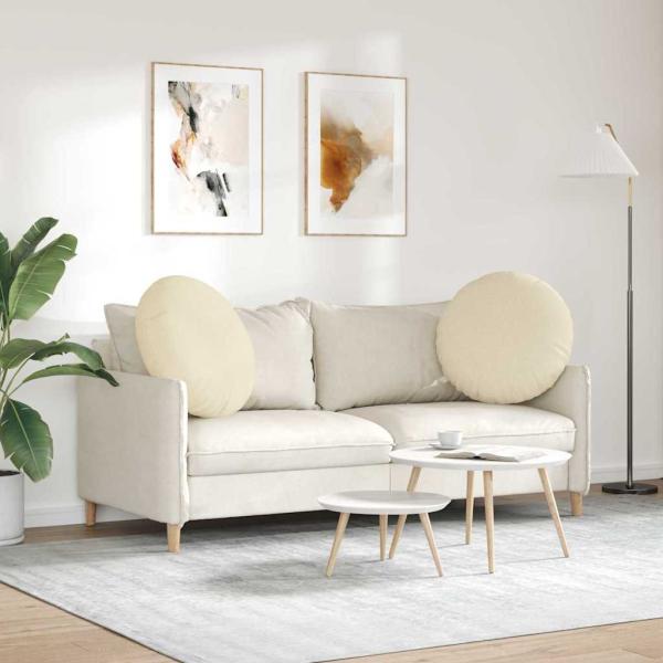 Sitzkissen 2 pcs Creme Ø80 x 29 cm Stoff