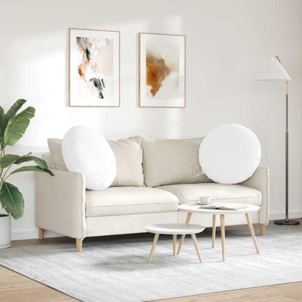 Sitzkissen 2 pcs Weiß Ø80 x 29 cm Stoff