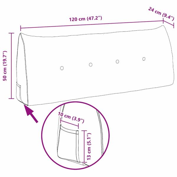 Rücken Kissen Dunkelgrün 120 x 24 x 50 cm Stoff
