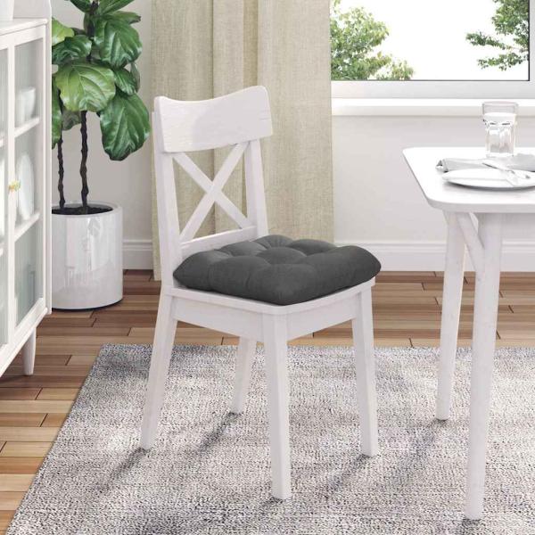 Sitzkissen 4 stk. Stoff Dunkelgrau 40 x 40 x 12 cm