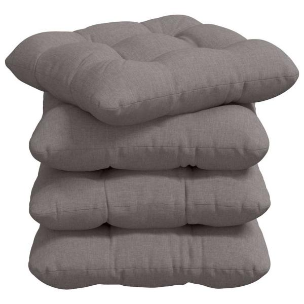 Sitzkissen 4 pcs Taupe 45 x 45 x 12 cm Stoff