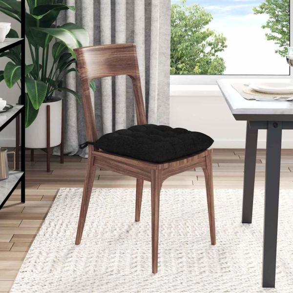 Sitzkissen 2 pcs Schwarz 40 x 40 x 6 cm Stoff