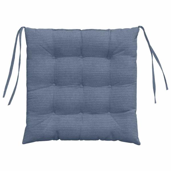 Sitzkissen 4 pcs Blau 40 x 40 x 6 cm Cordstoff