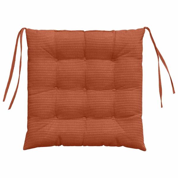 Sitzkissen 4 Stk. Cordstoff Rot-Orange 40 x 40 x 6 cm
