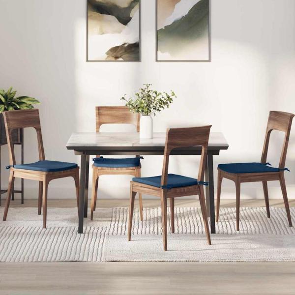 ARDEBO.de - Sitzkissen 4 pcs Blau 40 x 40 x 3 cm Stoff