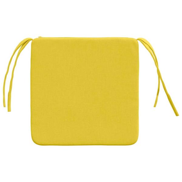 Sitzkissen 4 Stk. Stoff Helles Gelb 40 x 40 x 3 cm