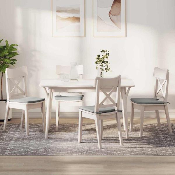 ARDEBO.de - Sitzkissen 4 pcs Hellgrau 40 x 40 x 3 cm Mikrofaserstoff