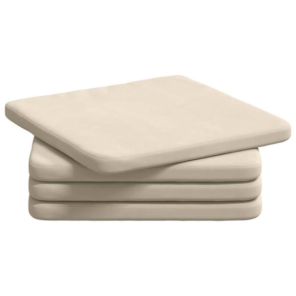 Sitzkissen 4 pcs Beige 40 x 40 x 3 cm Mikrofaserstoff