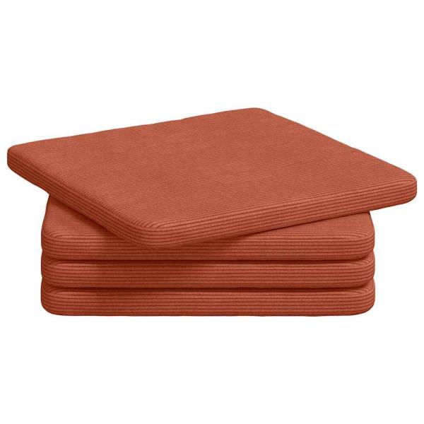 Sitzkissen 4 pcs Rot-Orange 40 x 40 x 3 cm Cordstoff
