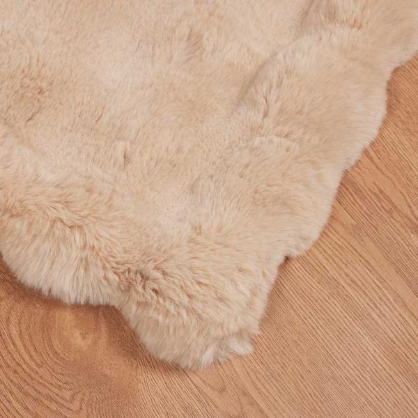 Kunstfell Kaninchenfell Decke 4 pcs Beige 130 x 150 cm