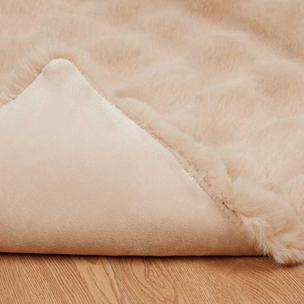 Kunstfell Kaninchenfell Decke 4 pcs Beige 130 x 150 cm
