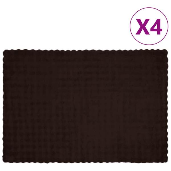 ARDEBO.de - Kunstfell Kaninchenfell Decke 4 pcs Kamel 150 x 220 cm