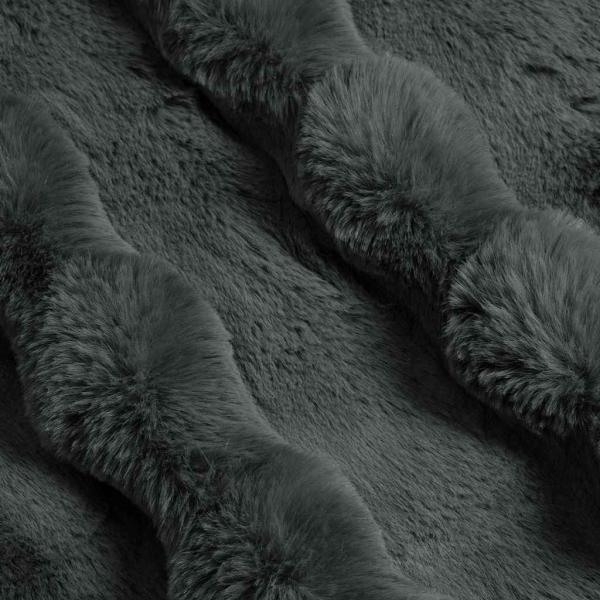 Kunstfell Kaninchenfell Decke 4 pcs Dunkelgrau 150 x 220 cm