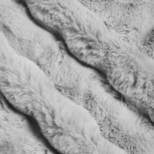 Kunstfell Kaninchenfell Decke 4 pcs Grau 150 x 220 cm Polyester