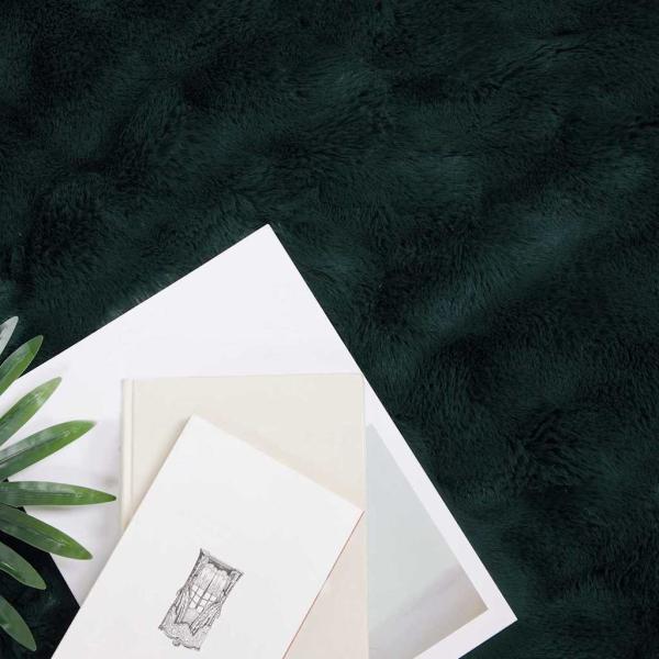 Kunstfell Kaninchenfell Decke 4 pcs Dunkelgrün 150 x 220 cm